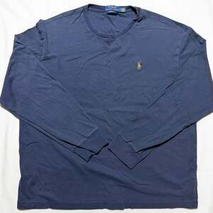 Polo Ralph Lauren Classic Fit Long Sleeve T-Shirt Navy Blue Size Large